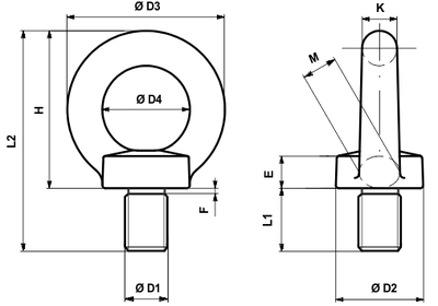 golfari, DIN 580, accessori di sollevamento, sollevamento